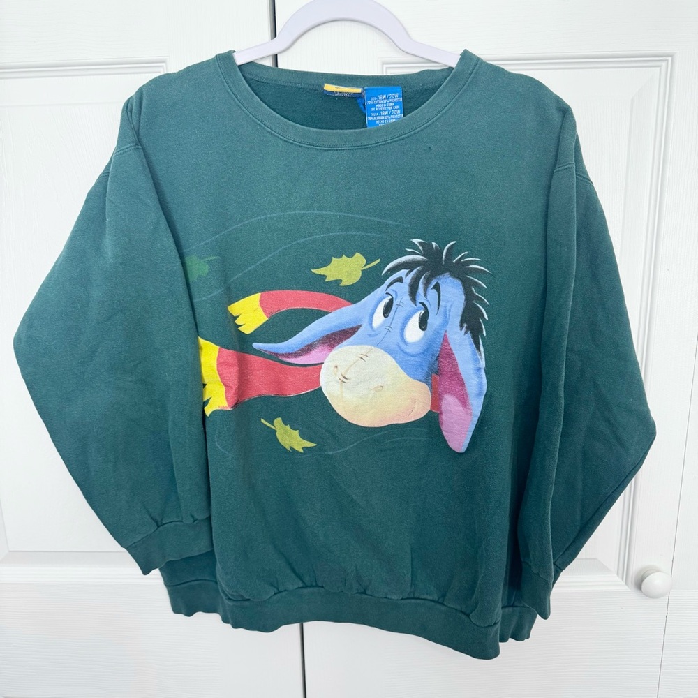 Vintage 90’s POOH Green Eeyore Sweatshirt WOMENS 18/20
